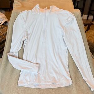 Jockey White Quarter-Zip Long Sleeve Top